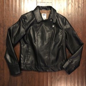 OLD NAVY Faux Leather Jacket in Black SZ 10/12